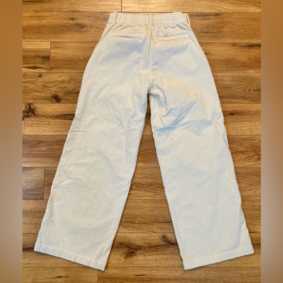 American Eagle 00 Corduroy Off Cream Off White Baggy Wide Leg Stretch - Picture 10 of 12